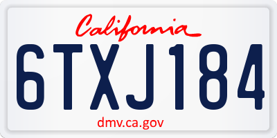 CA license plate 6TXJ184