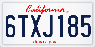 CA license plate 6TXJ185