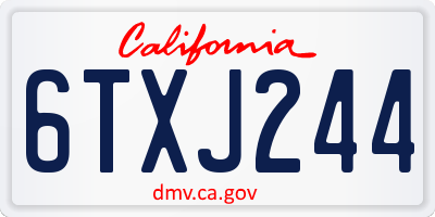 CA license plate 6TXJ244