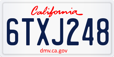 CA license plate 6TXJ248