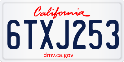 CA license plate 6TXJ253