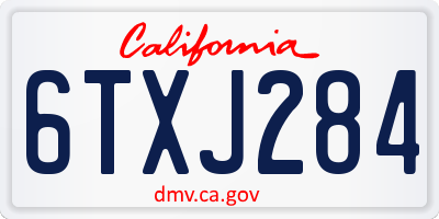 CA license plate 6TXJ284