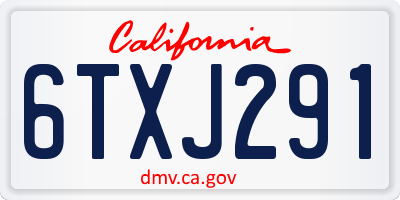 CA license plate 6TXJ291