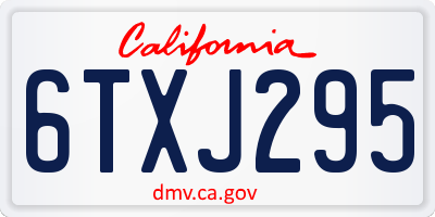 CA license plate 6TXJ295