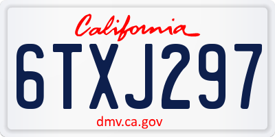 CA license plate 6TXJ297