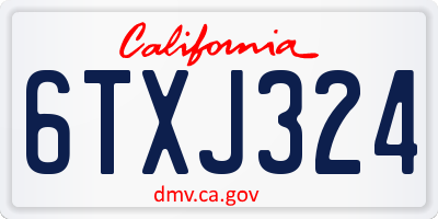 CA license plate 6TXJ324