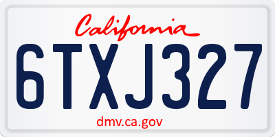 CA license plate 6TXJ327