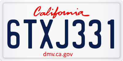 CA license plate 6TXJ331