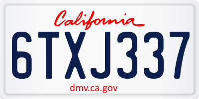 CA license plate 6TXJ337