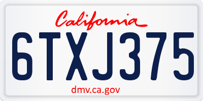 CA license plate 6TXJ375