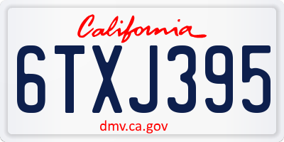 CA license plate 6TXJ395
