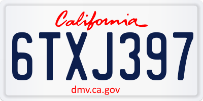 CA license plate 6TXJ397