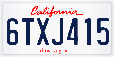 CA license plate 6TXJ415