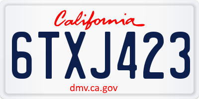 CA license plate 6TXJ423