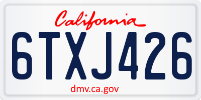 CA license plate 6TXJ426