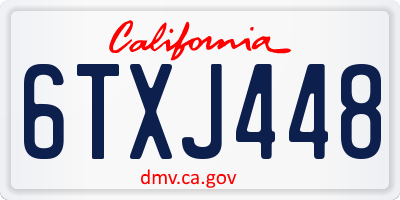 CA license plate 6TXJ448
