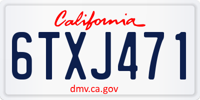 CA license plate 6TXJ471