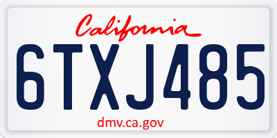 CA license plate 6TXJ485