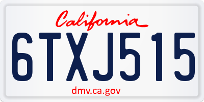 CA license plate 6TXJ515