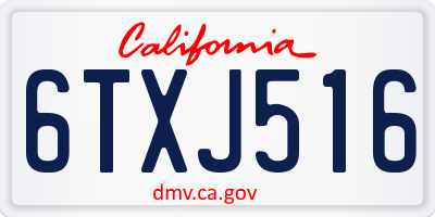 CA license plate 6TXJ516