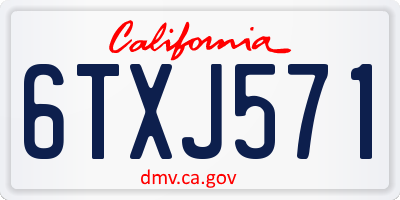 CA license plate 6TXJ571