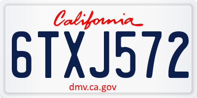 CA license plate 6TXJ572