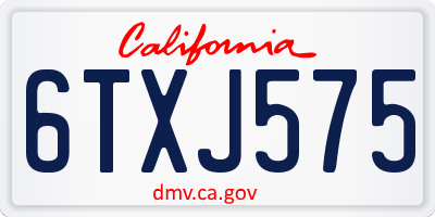 CA license plate 6TXJ575