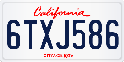 CA license plate 6TXJ586