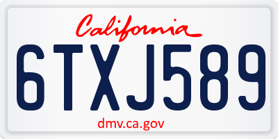 CA license plate 6TXJ589