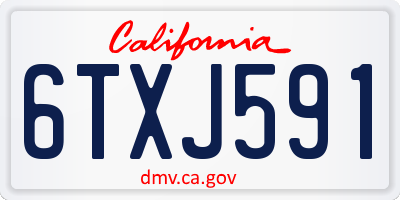 CA license plate 6TXJ591