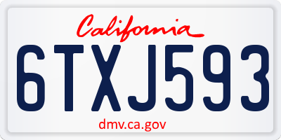 CA license plate 6TXJ593
