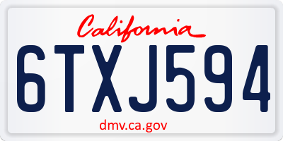 CA license plate 6TXJ594