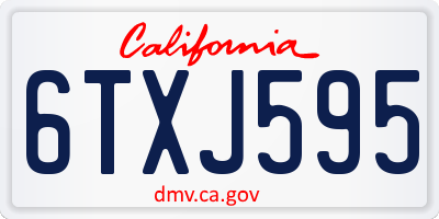 CA license plate 6TXJ595