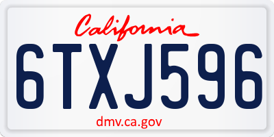 CA license plate 6TXJ596