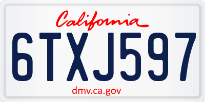 CA license plate 6TXJ597
