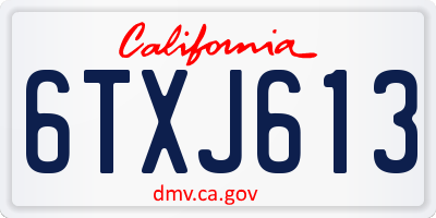 CA license plate 6TXJ613