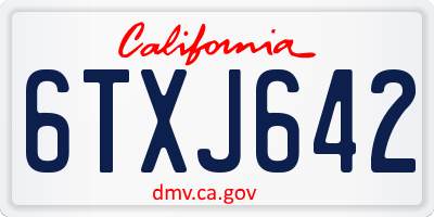 CA license plate 6TXJ642