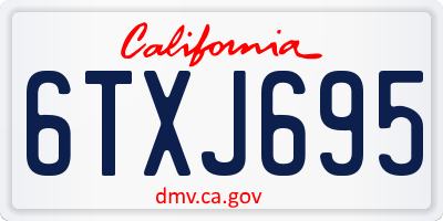 CA license plate 6TXJ695