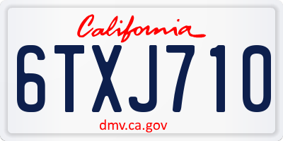 CA license plate 6TXJ710