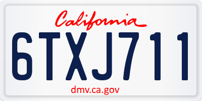 CA license plate 6TXJ711