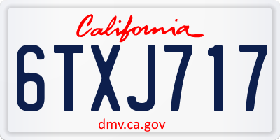 CA license plate 6TXJ717