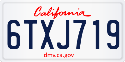 CA license plate 6TXJ719