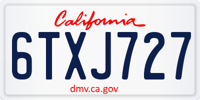 CA license plate 6TXJ727