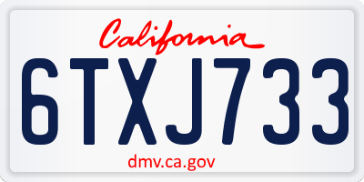 CA license plate 6TXJ733
