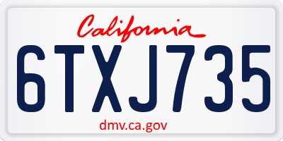 CA license plate 6TXJ735