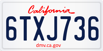 CA license plate 6TXJ736