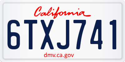 CA license plate 6TXJ741