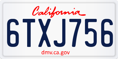 CA license plate 6TXJ756
