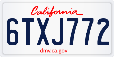 CA license plate 6TXJ772