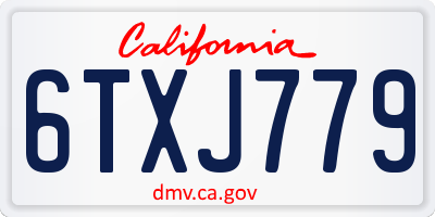 CA license plate 6TXJ779